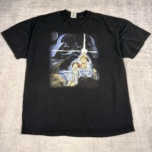 Family Guy x Blue Harvest Shirt Mens XL Black Star Wars Parody 2007 Y2K Faded